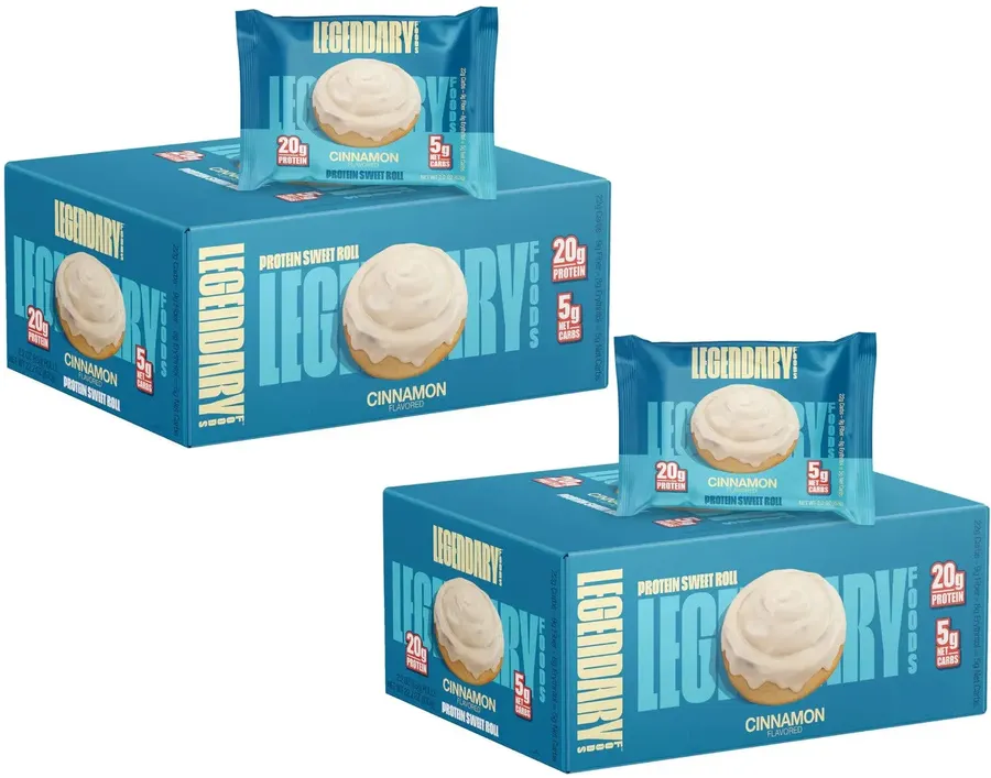 Legendary Foods Protein Sweet Rolls Cinnamon - 2 Boxes Of 8 (16 Pack) Twinpack *Best By Date 5/24