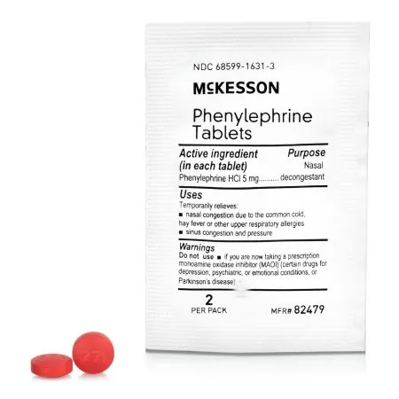 McKesson - McKesson Brand - 82479 - Sinus Relief McKesson Brand 5 mg Strength Tablet 2 per Pack