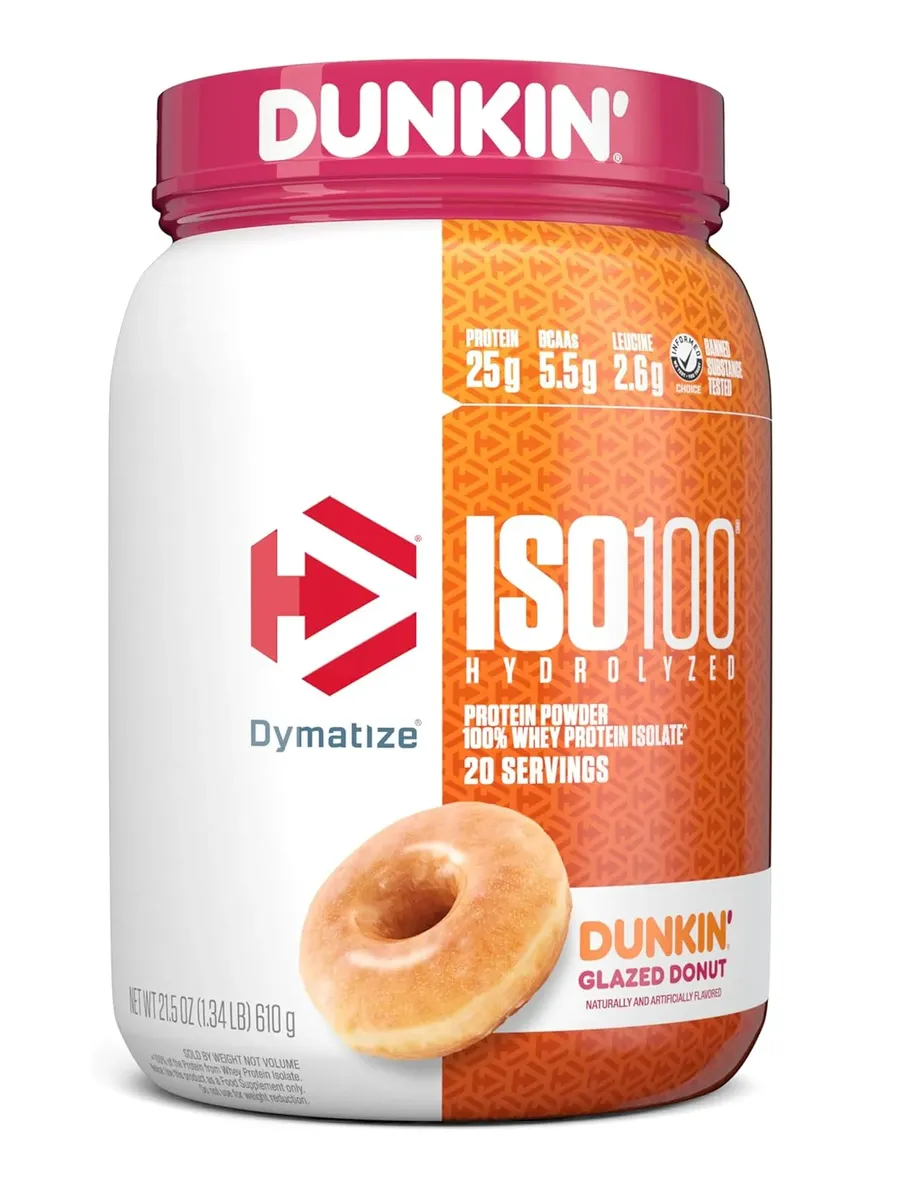 Dymatize Iso 100 Whey Protein Isolate Dunkin Glazed Donut - 20 Servings