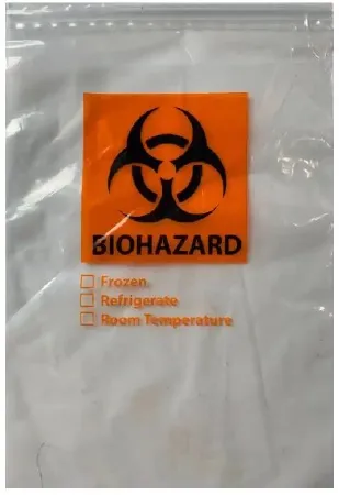 Fisher Scientific - 21-520-195 - Specimen Transport Bag With Document Pouch And Absorbent Pad 6 X 9 Inch Zip Closure Biohazard Symbol / Storage Instructions Nonsterile