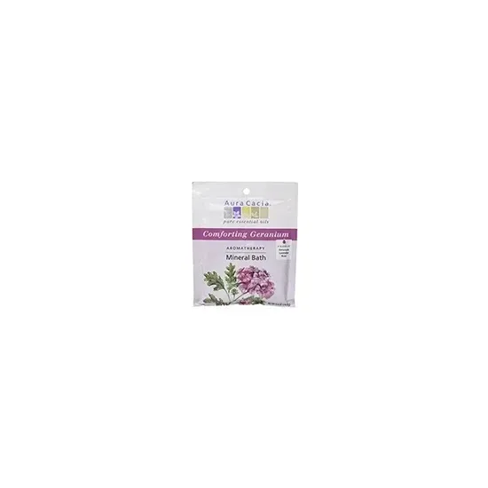 Aura Cacia - From: 188515 To: 188519 - Comforting Geranium, Aromatherapy Mineral Bath,  packet