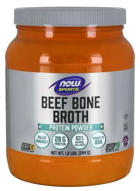 Now Foods Beef Bone Broth Protein Powder Unflavored - 1.2 Lb