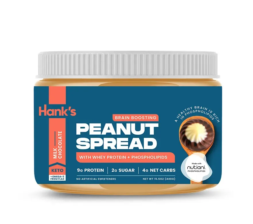 Hank'S Protein Plus Brain Boosting Peanut Butter Spread Milk Chocolate - 15.5 Oz