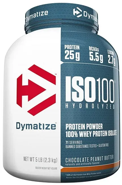Dymatize Iso 100 Whey Protein Isolate Chocolate Peanut Butter - 5 Lb (71 Servings)