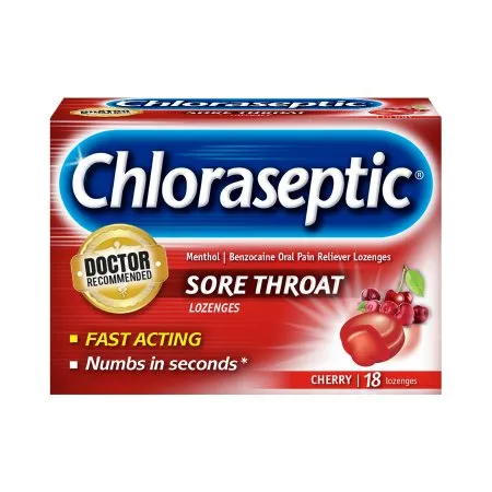 Procter & Gamble - Chloraseptic - 37811201106 - Sore Throat Relief Chloraseptic 1.4% Strength Lozenge 18 per Box