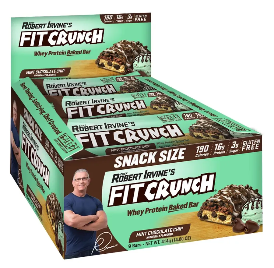 Fit Crunch Snack Size Bars Mint Chocolate Chip - 9 Bars (46G Size) *Best By Date 2/24