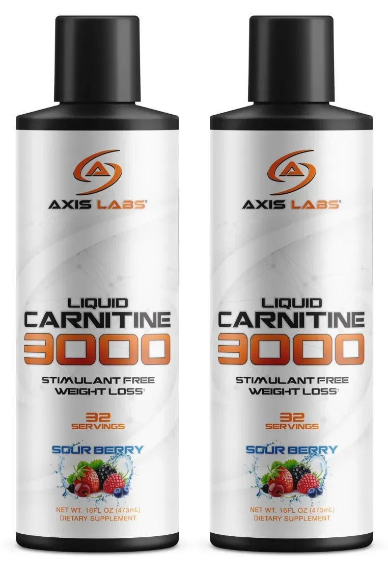Axis Labs Carnitine 3000 Liquid L-Carnitine - 64 Servings (2 X 32 Serv Btls) Twinpack