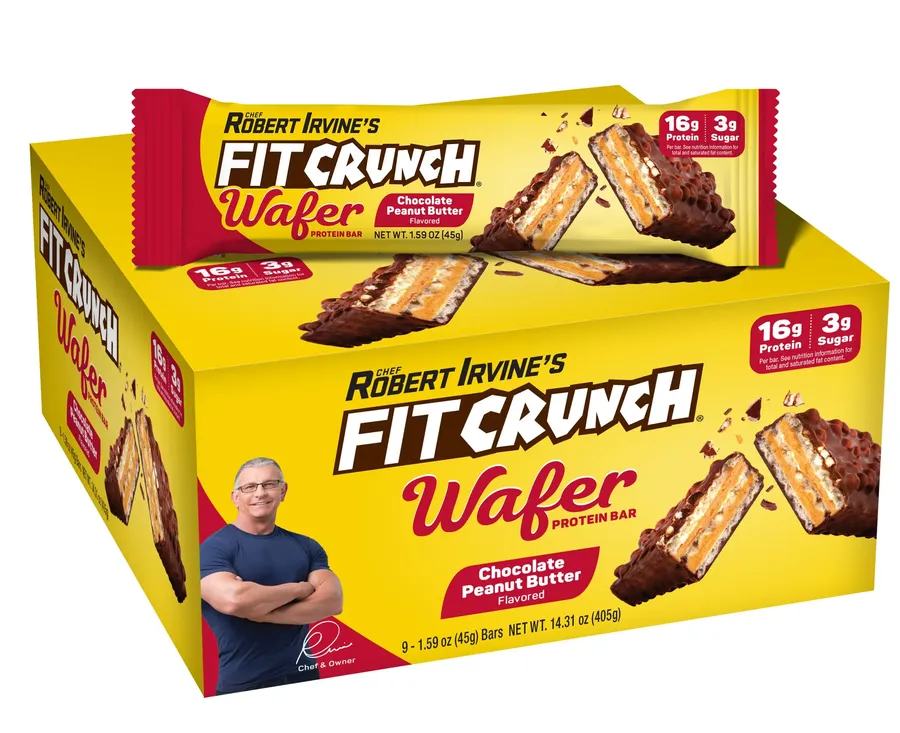 Fit Crunch Wafer Protein Bar Chocolate Peanut Butter - 9 Bars