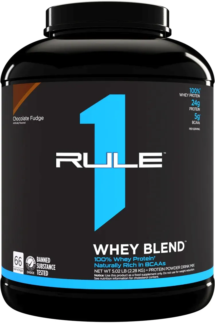 Rule 1 R1 Whey Blend 100% Whey Protein Chocolate Fudge - 5 Lb