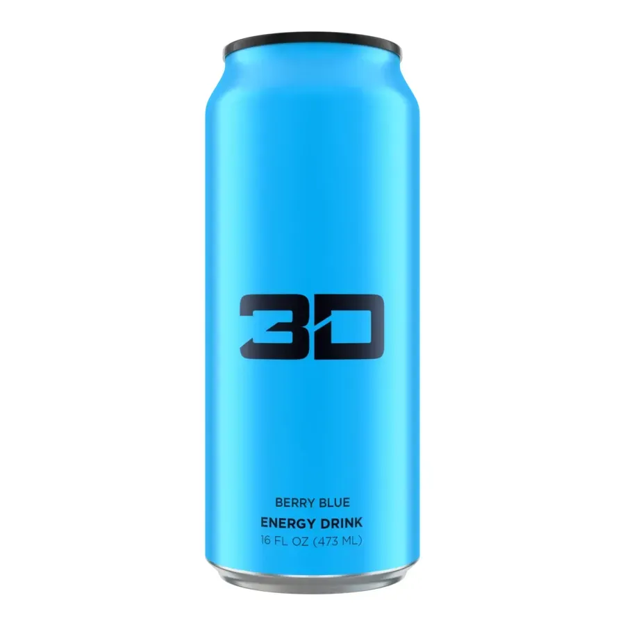 3D Energy Drink Blue Berry Blue - 12 X 16 Oz Cans