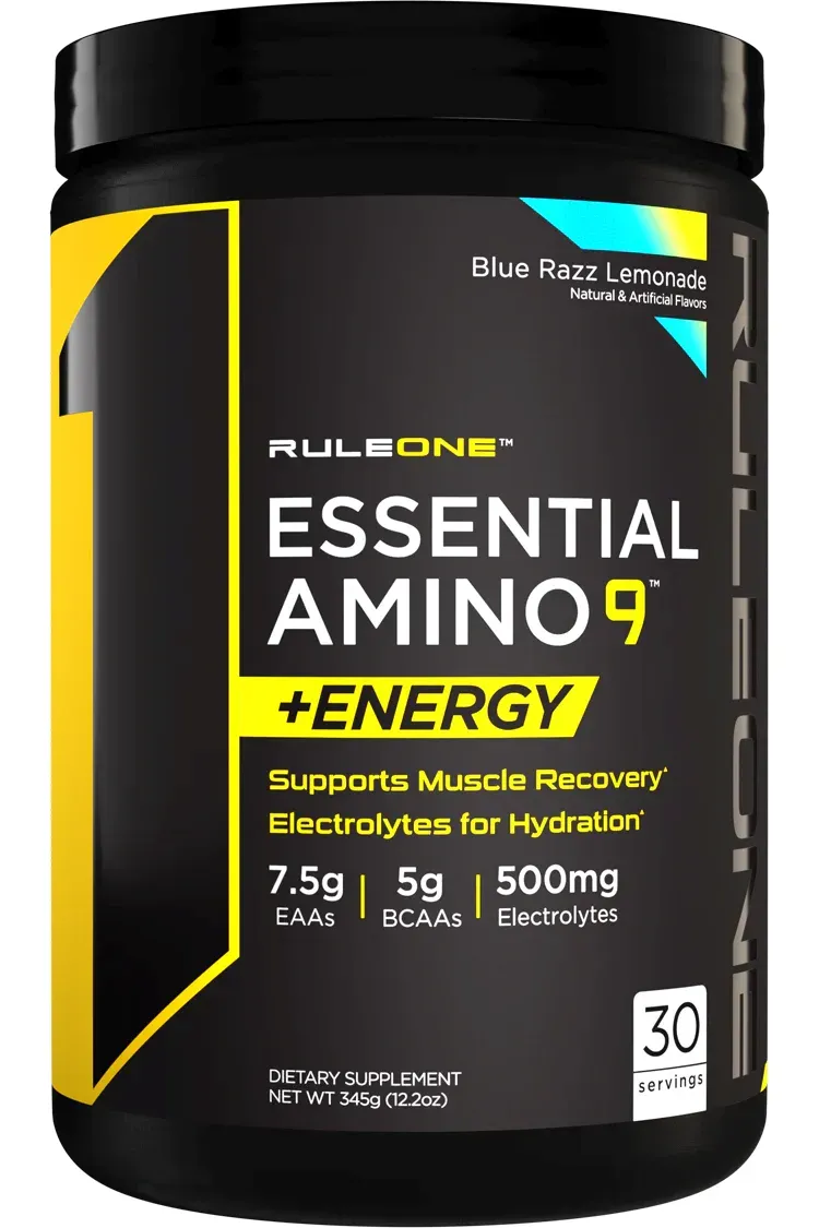 Rule 1 R1 Essential Amino 9 Eaa'S + Energy Blue Raspberry - 30 Servings