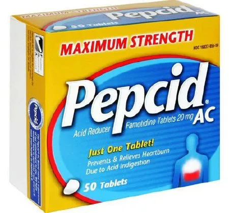 J&J - Pepcid AC - 16837085550 - Antacid Pepcid AC 20 mg Strength Tablet 50 per Box