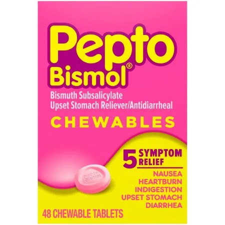 Procter & Gamble - Pepto Bismol - From: 37000001804 To: 37000047710 -  Anti Diarrheal  262 mg Strength Chewable Tablet 48 per Box