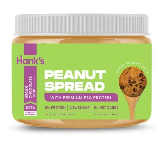 Hank'S Protein Plus Peanut Spread Vegan Chocolate Chip - 15.5 Oz
