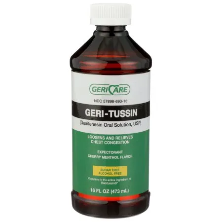 Gericare Medical Supply - Geri-Care - QROB-16-GCP - Geri Care Cold and Cough Relief Geri Care 100 mg / 5 mL Strength Liquid 16 oz.