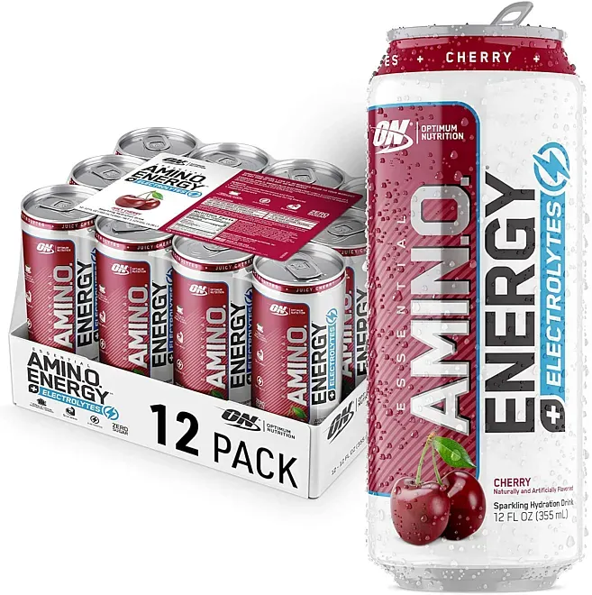 Optimum Nutrition Amino Energy Sparkling Rtd Juicy Cherry- 12 Cans