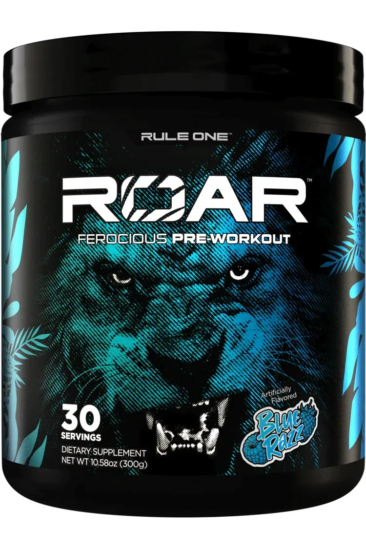 Rule 1 Roar Pre Workout Blue Razz - 30 Servings