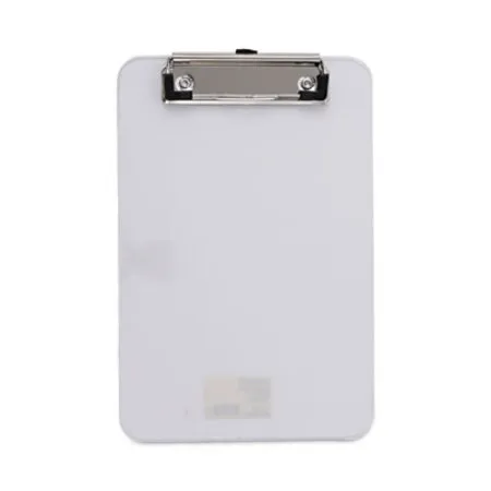 Universal - UNV-40312 - Plastic Clipboard With Low Profile Clip, 0.5 Clip Capacity, Holds 5 X 8 Sheets, Clear