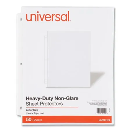 Universal - UNV-21129 - Top-load Poly Sheet Protectors, Heavy Gauge, Nonglare, Clear 50/pack