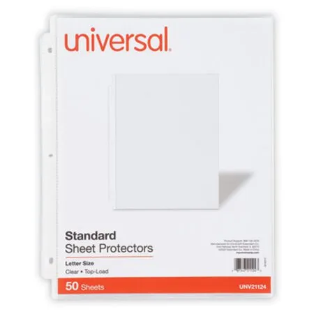 Universal - UNV-21124 - Top-load Poly Sheet Protectors, Standard Gauge, Letter, Clear, 50/pack