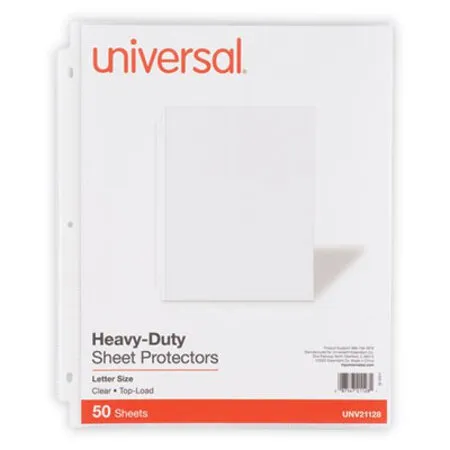 Universal - UNV-21128 - Top-load Poly Sheet Protectors, Heavy Gauge, Clear, 50/pack