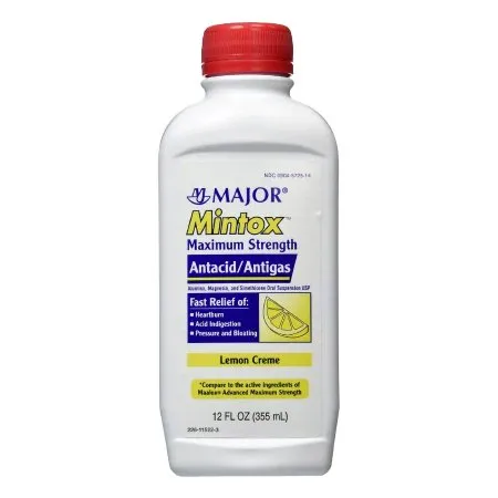 Major Pharmaceuticals - Mintox - 00904572514 - Antacid Mintox 400 mg - 40 mg Strength Oral Suspension 12 oz.