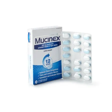 Reckitt Benckiser - Mucinex - From: 63824000832 To: 63824000834 -  Cold and Cough Relief  600 mg Strength Tablet 20 per Box