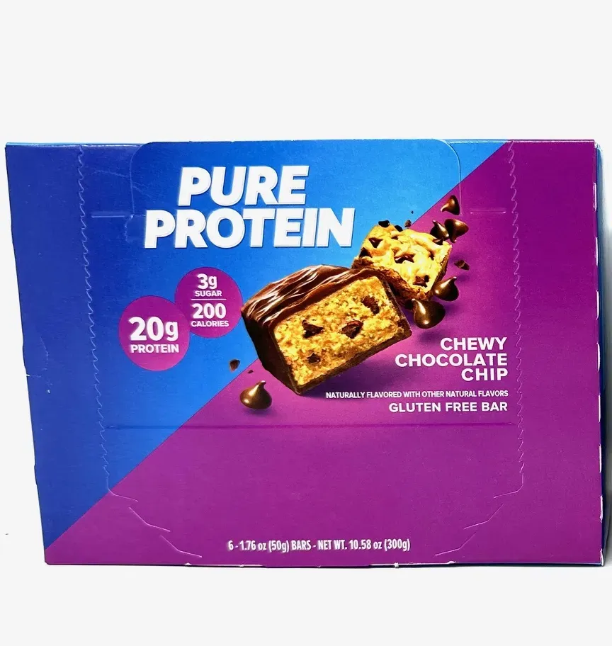 Pure Protein Bars Chewy Chocolate Chip - 6 Bars