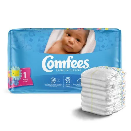 Attends Healthcare Products - Comfees - CMF-1 -  Unisex Baby Diaper  Size 1 Disposable Moderate Absorbency