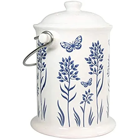 Accessories - From: 222390 To: 223693 - Culinary  Cleaning Solutions Ceramic Floral Blue Compost Keeper