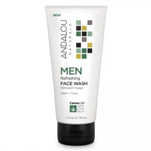 Andalou Naturals From: 234146 To: 234152 - CannaCell Refreshing Face Wash Men's Skin Care Smooth Glide Shave Cream Exfoliating Scrub