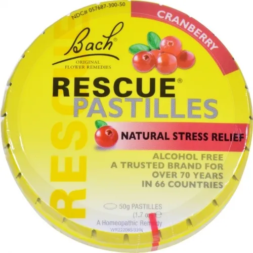 Bach - 334539C - 1137132 - Rescue Remedy Pastilles - Cranberry - 50 grm - Case of 12
