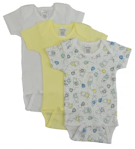 Bambini Layette Infant Wear - 005NB-BLI - Bambini Girls Printed Short Sleeve Variety Pack - Newborn