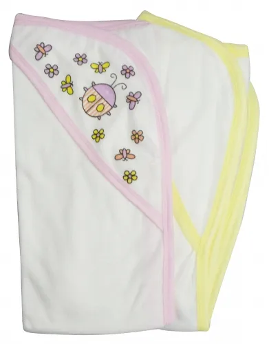 Bambini Layette Infant Wear - 021-Pink--021B-Yellow-BLI - Bambini Infant Hooded Bath Towel (pack Of 2) - One Size