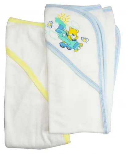 Bambini Layette Infant Wear - 021B-Blue--021B-Yellow-BLI - Bambini Infant Hooded Bath Towel (pack Of 2) - One Size