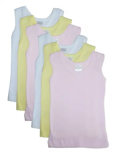 Bambini Layette Infant Wear From: 0366L To: 0366S - Bambini Girlss Six Pack Pastel Tank Top