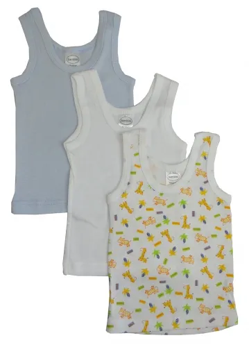 Bambini Layette Infant Wear - From: 037L To: 037S - BLI Bambini Boys Printed Tank Top Variety 3 Pack