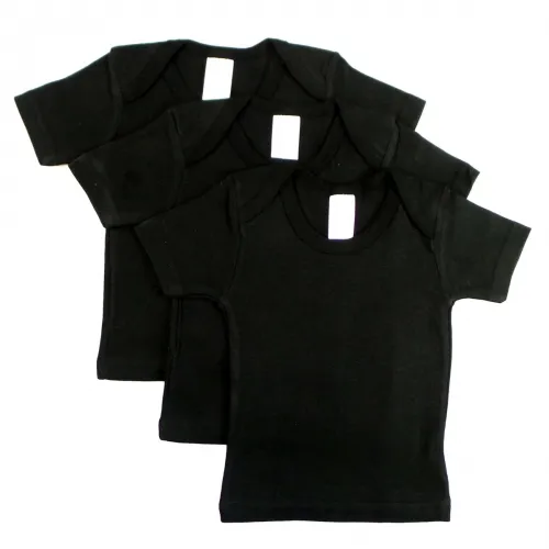 Bambini Layette Infant Wear - 0550BL3-0-3-BLI - Black Short Sleeve Lap Shirt (pack Of 3) - 0-3