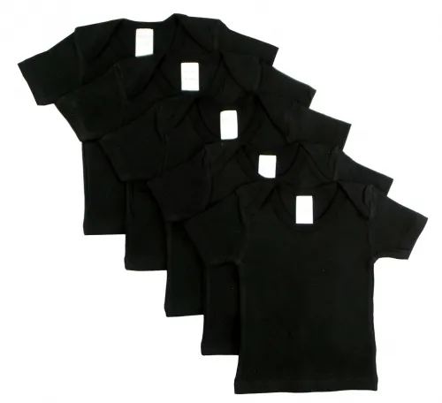 Bambini Layette Infant Wear - From: 0550BL5-0-3 To: 0550BL5-18-24 - BLI Black Short Sleeve Lap Shirt (pack Of 5) 0 3