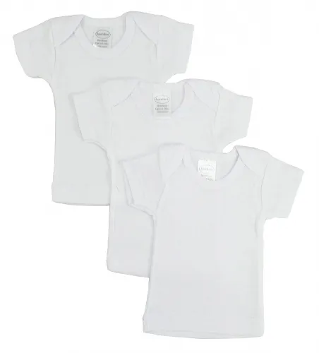 Bambini Layette Infant Wear - 055NB-BLI - Bambini White Short Sleeve Lap Tee - Newborn