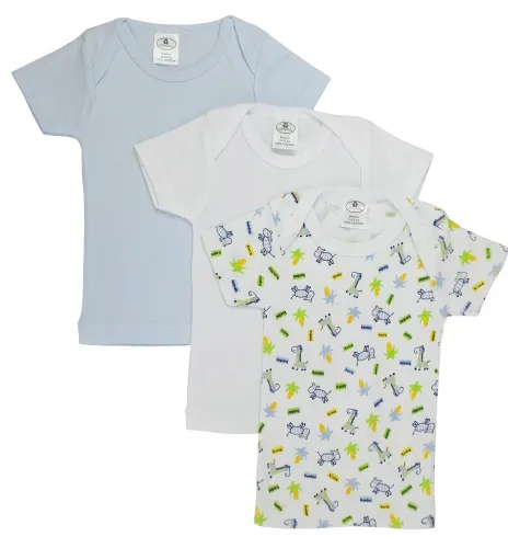 Bambini Layette Infant Wear - 058NB-BLI - Bambini Printed Boys Short Sleeve Variety Pack - Newborn