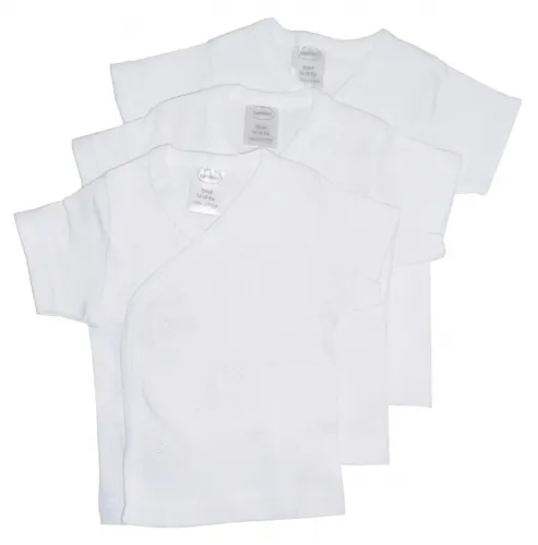 Bambini Layette Infant Wear - From: 075NB To: 075S - BLI Bambini Side Snap Short Sleeve Shirt 3 Pack Newborn