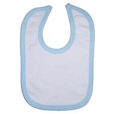 Bambini Layette Infant Wear - From: 1023WB To: 1023WP - BLI Interlock Bib, Blue Binding