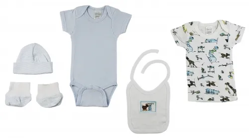 Bambini Layette Infant Wear - From: 1301B_OPEN To: 1301P_OPEN - BLI 7 piece Pastel Interlock Hanging Gift Set Newborn