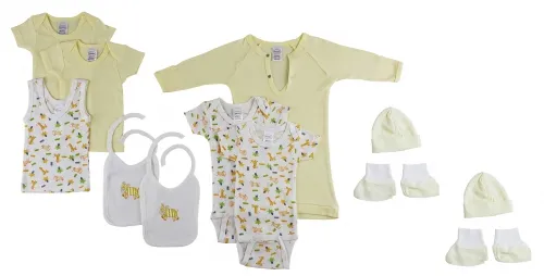 Bambini Layette Infant Wear - 1401Y_1403Y-BLI - 12-piece Pastel Interlock Hanging Gift Set