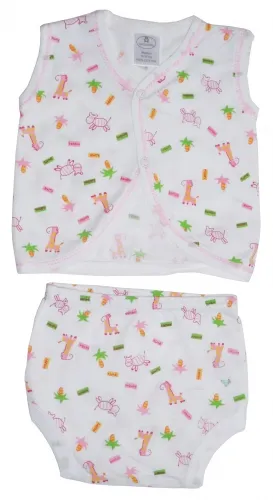 Bambini Layette Infant Wear - 232NBGIRLS-BLI - Bambini Diaper Shirt & Panty - Newborn