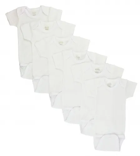 Bambini Layette Infant Wear - From: CS_001L_001L To: CS_001S_001S - BLI Bambini White Short Sleeve One Piece 6 Pack
