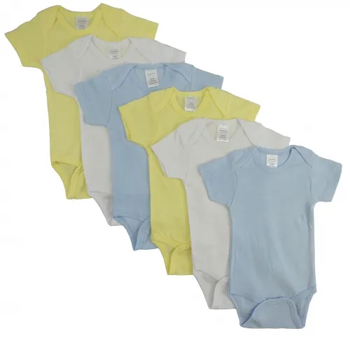 Bambini Layette Infant Wear - CS_002NB_002NB-BLI - Bambini Pastel Boys Short Sleeve 6 Pack - Newborn