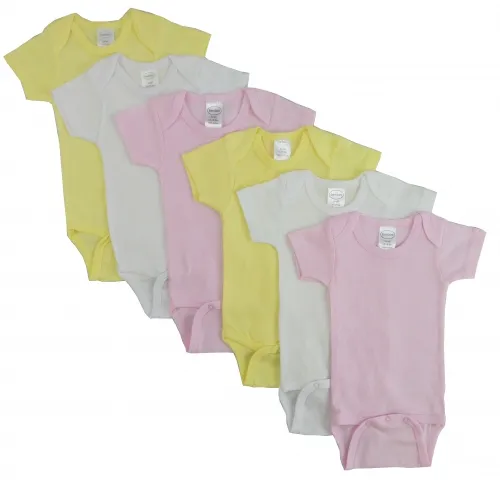Bambini Layette Infant Wear From: CS_003L_003L To: CS_003S_005S - Bambini Pastel Girls Short Sleeve 6 Pack