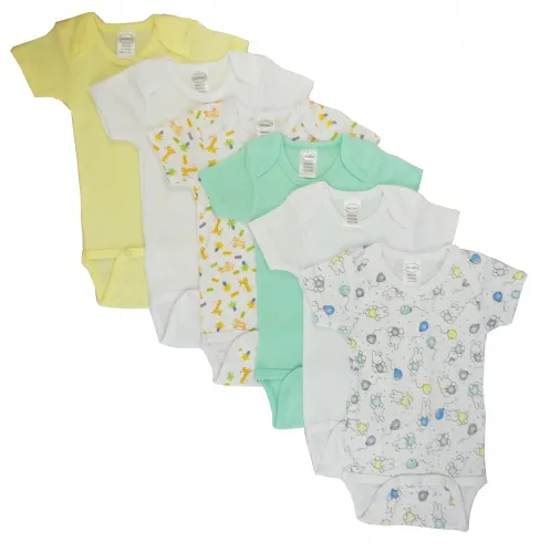 Bambini Layette Infant Wear - CS_004NB_005NB-BLI - Bambini Boys Printed Short Sleeve 6 Pack - Newborn